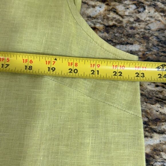 Kathleen Sommers Linen Sleeveless Round Neck Tank Top In Pistachio Size 0X - Picture 6 of 7